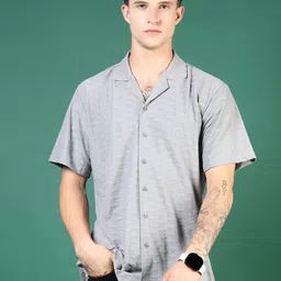 LIMEROAD Self Design Lapel Collar Cotton Casual Shirt-picture-20