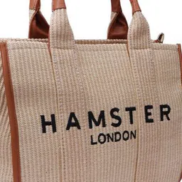 HAMSTER LONDON PU Structured Handheld Bag with Applique image 3