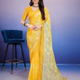Rekha Maniyar Ethnic Motifs Brasso Block Print Saree-image-4