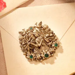 COSA NOSTRAA Men Artificial Stones Studded Radha Krishna Leela Statement Brooch-picture-50