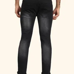 LINARIA Men Classic Slim Fit Mildly Distressed Light Fade Cotton Jeans image 3