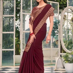 Mitera Embellished Pure Chiffon Embroidered Designer Saree-image-16
