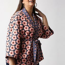 20Dresses Women Blue Coral Floral Tailored Jacket-picture-3