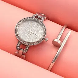 HAUTE SAUCE by Campus Sutra Women Set Of Orne Roman-Link Watch & Bracelet SSM25_HSWB5136-picture-14