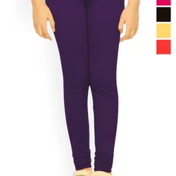 Tik Tok WEARS Girls Pack Of 5 Mid-Rise Churidar Length Leggings-image-7