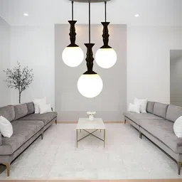 KINIS Black & White Metal Spherical Shaped Ceiling Lamp image 3