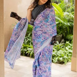 kalini MIRCHI FASHION Abstract Printed Satin Saree-picture-11