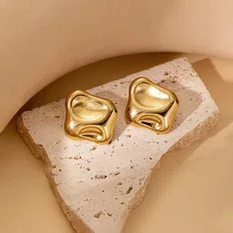 Designs & You Stainless Steel Gold-Plated Contemporary Studs image 3