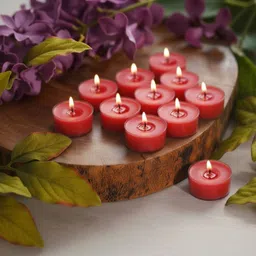 Garden Deco Red & Red 10 pieces Tea Light Candle-picture-29