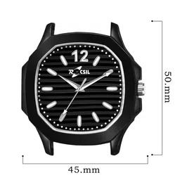 Rocsil Men Brass Embellished Dial & Bracelet Style Straps Analogue Watch NB-25 Chors Bk Bk image 3