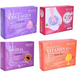 Mexico herbs Set Of 4 Collagen, Bridal, Glop Pop & Vitamin C Facial Kit - 10 g Each-image-2