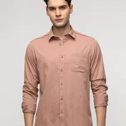 Crocodile Men Comfort Spread Collar Textured Cotton Casual Shirt-picture-28