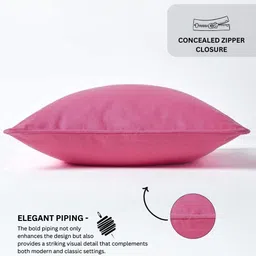 Aurave Magenta 2 Pieces Pure Cotton 210 TC Soft & Comfortable Square Cushion Covers image 3