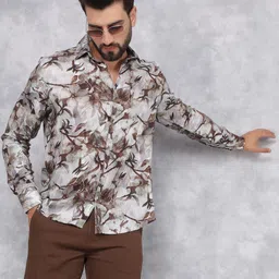Crimsoune Club Men Classic Slim Fit Floral Opaque Printed Casual Shirt-picture-42