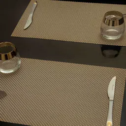 OBSESSIONS Beige 6 Pieces Textured Waterproof Table Placemats image 1