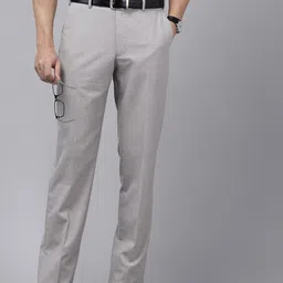 Park Avenue Men Checked Formal Trousers-picture-26