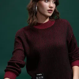Tokyo Talkies Women Round Neck Pullover Sweaters-picture-30