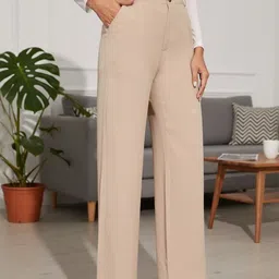 COVZ Women Smart High-Rise Easy Wash Trousers image 2