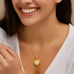 SZN Gold-Plated Heart Shaped Enamelled Pendant With Chain-picture-33