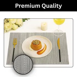 LUXEHOME INTERNATIONAL Grey & White 2 Pieces Textured Anti-Skid Table Placemats image 4