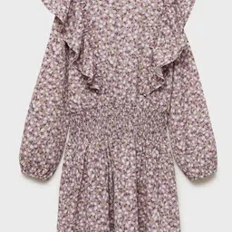 Mango Kids Girls Floral Print Ruffled Mini Dress-picture-38