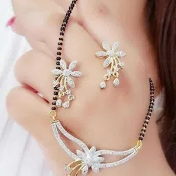 majenta ADITYA COLLECTION Silver Mangalsutra & Earrings-picture-19