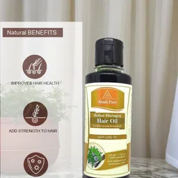Khadi Pure Set Of 2 Herbal Bhringraj Hair Oil For Hair Growth - 210 ml Each image 3
