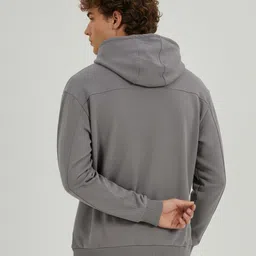 glitchez Typography Printed Hooded Relaxed Fit Sweatshirt image 2