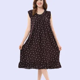 Cloud Soft Women Round Neck Sleeveless Nightdress-image-63