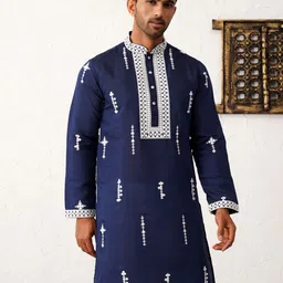 Jompers Men Embroidered Regular Chikankari Kurta with Pyjamas-picture-31
