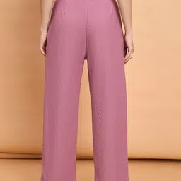 The Roadster Lifestyle Co Ribbed High Waist Button Detail Trouser image 4