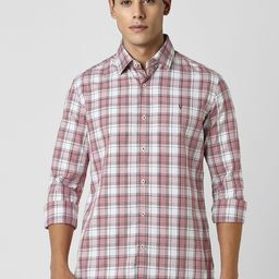 Van Heusen Sport Tartan Checks Checked Spread Collar Pure Cotton Slim Fit Shirt-picture-21