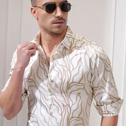 Locomotive Luxe Men Satin Printed Occasion Slim Fit Shirt-picture-20