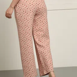 Alan Jones Women Floral Printed Relaxed Stretchable Waffle Regular Fit Regular Trousers image 3