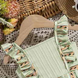 BAESD Girls Printed Square Neck Sleeveless Top With Palazzo image 2