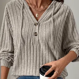 StyleCast x Revolte Women Striped Hooded Pullover Sweater-image-8