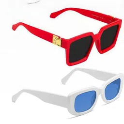 Arzonai Set Of 2 Unisex Rectangle Sunglasses with UV Protected Lens COMBO-2773-image-35