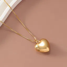 Jewels Galaxy Gold-Plated Stainless Steel Heart Shaped Pendant With Chain-picture-30