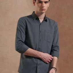TRYBUY.IN Men Premium Fit Solid Spread Collar Cotton Casual Shirt-picture-17