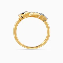 GIVA Gold Lustre Leaf Diamond Ring image 3