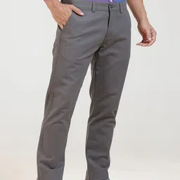 Basics Men Relaxed Tapered Fit Mid-Rise Cotton Regular Trousers-picture-48