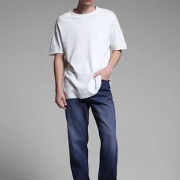 Jack & Jones Men Wide Leg High-Rise Light Fade Jeans image 5