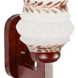 1ST TIME Brown & Brown Printed Wood Traditional Abstract Shaped Shaped Wall Lamp-picture-21