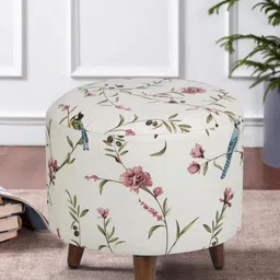 GLOBALLY INDIAN Printed Round Shaped Puff Ottoman-image-95