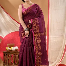 DESH BIDESH Ethnic Motifs Woven Design Zari Saree-picture-16