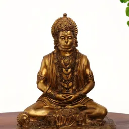 INTERNATIONAL GIFT Gold-Toned Lord Hanuman Religious Idol Showpiece-image-9