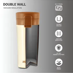 Milton Beige Stainless Steel Thermosteel Vacuum Insulated Glossy Cups And Mugs image 3