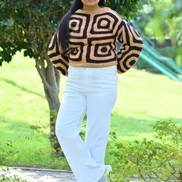 WINDROP SOLUTIONS Women Colourblocked Crop Pullover with Embroidered Detail-picture-24