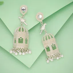 Anouk Diamond Shaped Jhumkas Earrings-picture-13