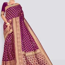 KALINI Ethnic Motifs Zari Pure Silk Fusion Saree-picture-29